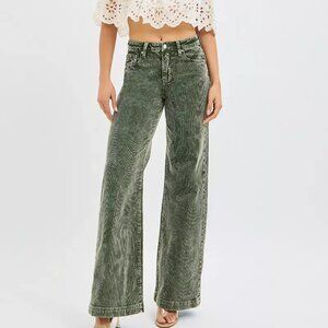 RISEN Full Size High Rise Wide Leg Corduroy Jeans Plus Size